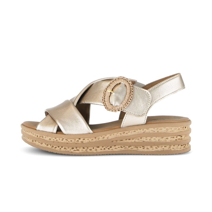 Sandale met plateauzool goud #0