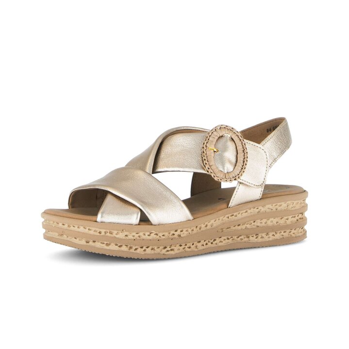 Sandale met plateauzool goud #2