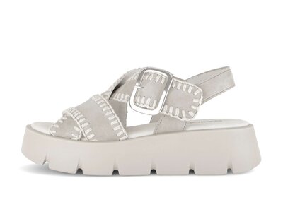 Sandale met plateauzool beige