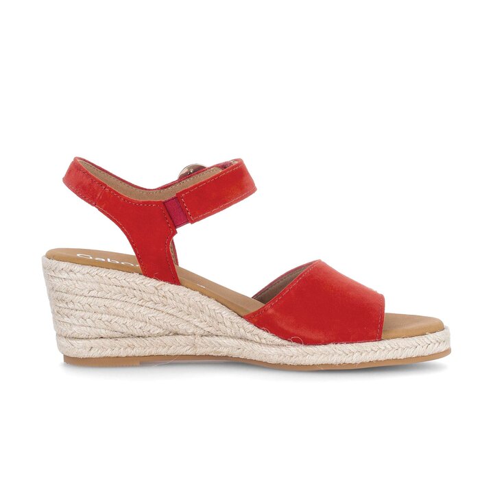 Sandalo con zeppa rosso #1