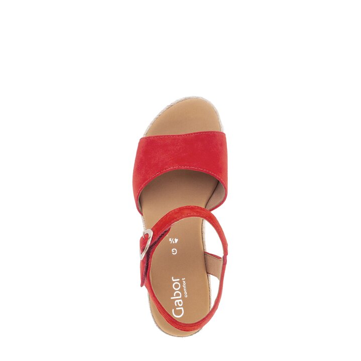 Sandalo con zeppa rosso #5