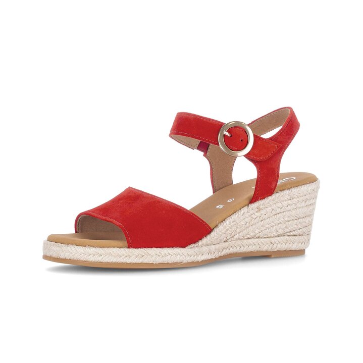 Sandalo con zeppa rosso #2