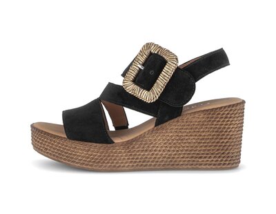 Sandaleno met sleehak zwart