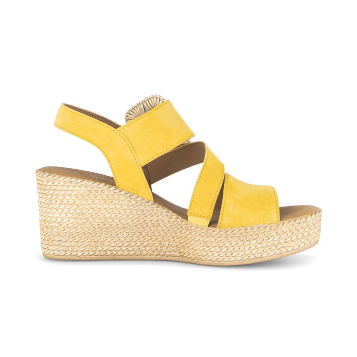 Sandalo con zeppa giallo #1
