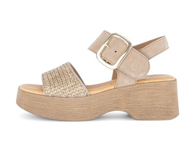 Sandal met riempjes beige