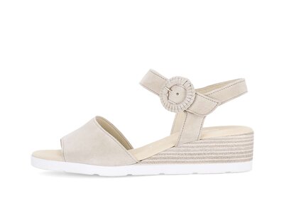 Sandales compensées beige