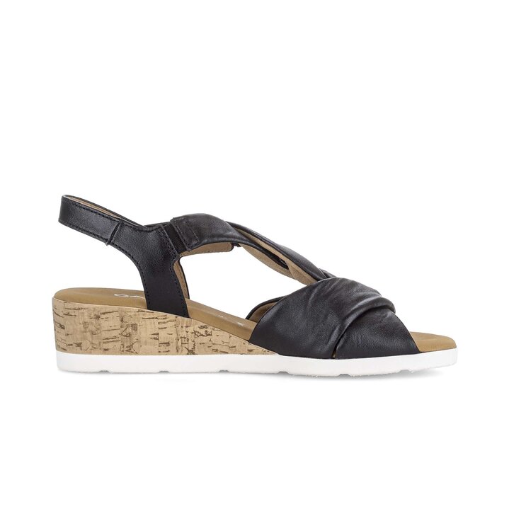 Sandales compensées noir #1