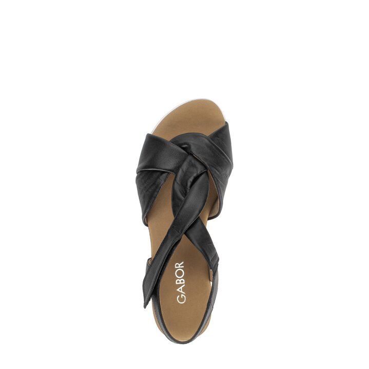 Sandales compensées noir #5