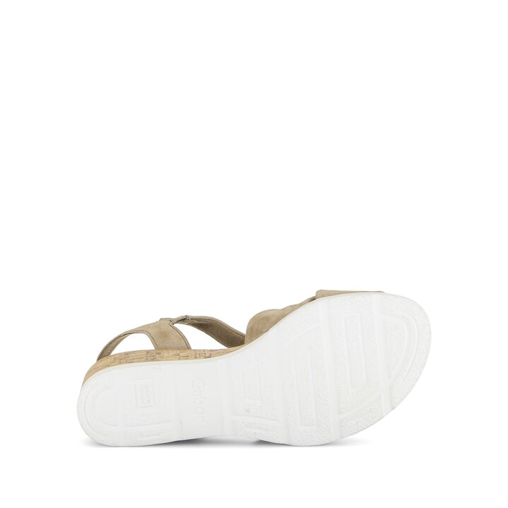 Sandales compensées beige #4