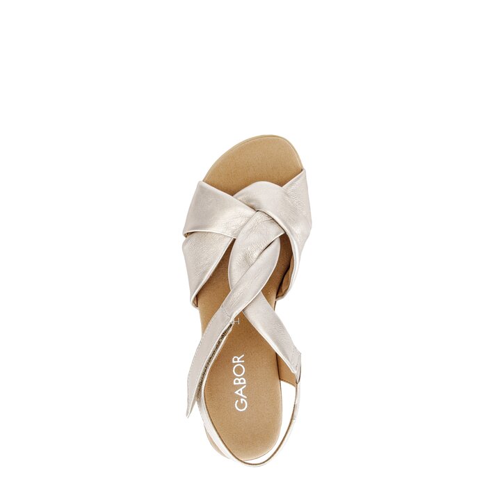 Sandaleno met sleehak goud #5