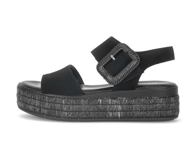Sandale met plateauzool zwart