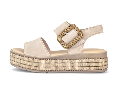 Sandale met plateauzool beige