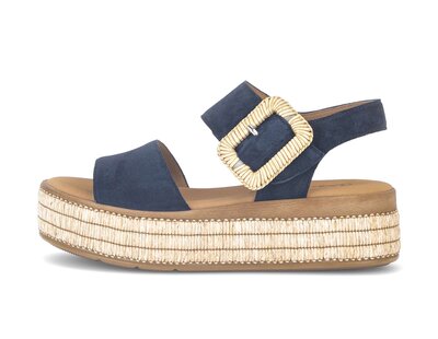 Sandale met plateauzool blauw