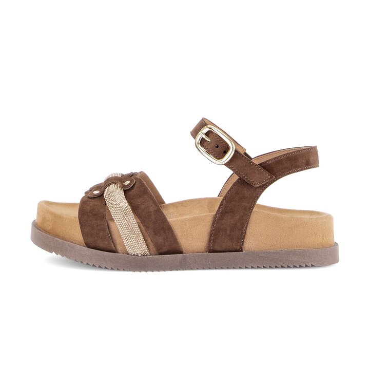 Sandal met riempjes bruin #0
