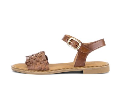 Sandal met riempjes bruin