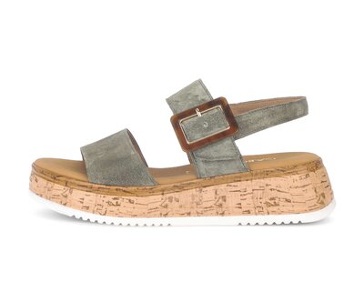 Sandale met plateauzool groen