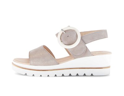 Sandale met plateauzool beige