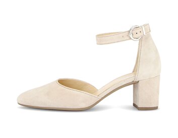 Pumps med ankelrem beige