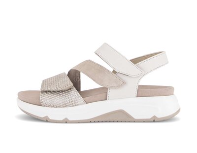 Sandale met plateauzool beige