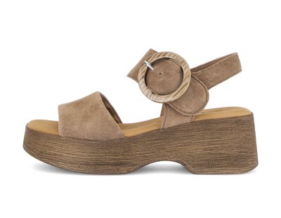 Sandale met plateauzool bruin