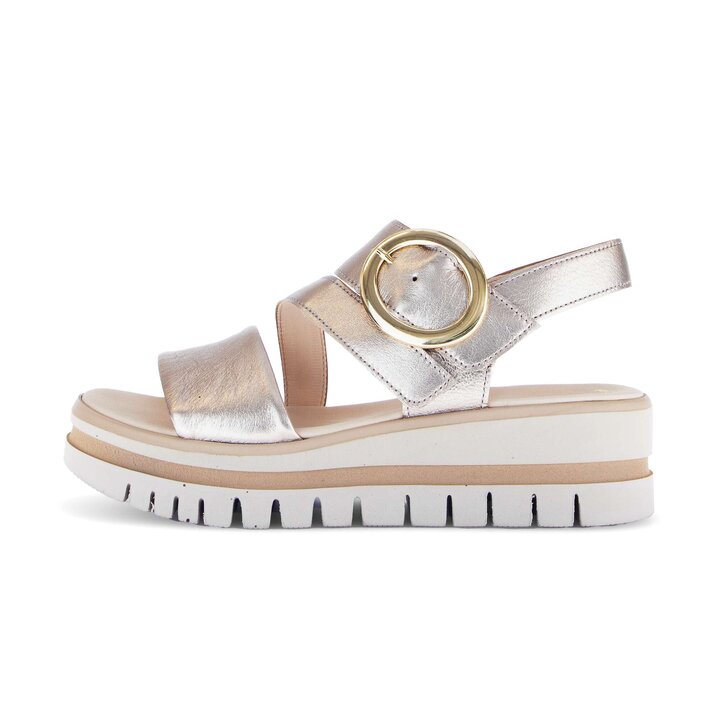 Sandalo con plateau oro #0