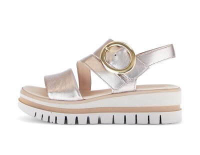 Sandale met plateauzool goud