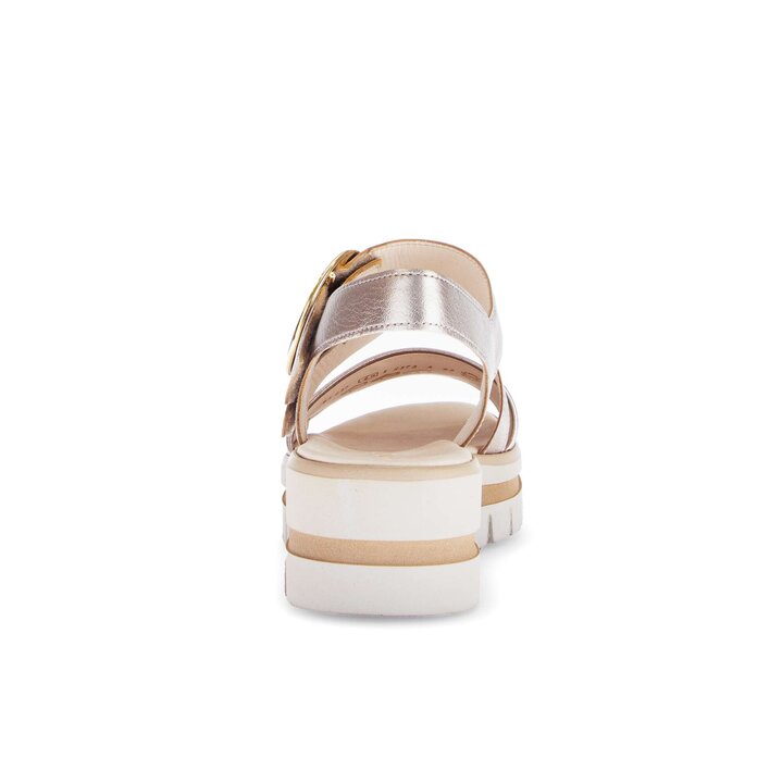 Sandalo con plateau oro #3