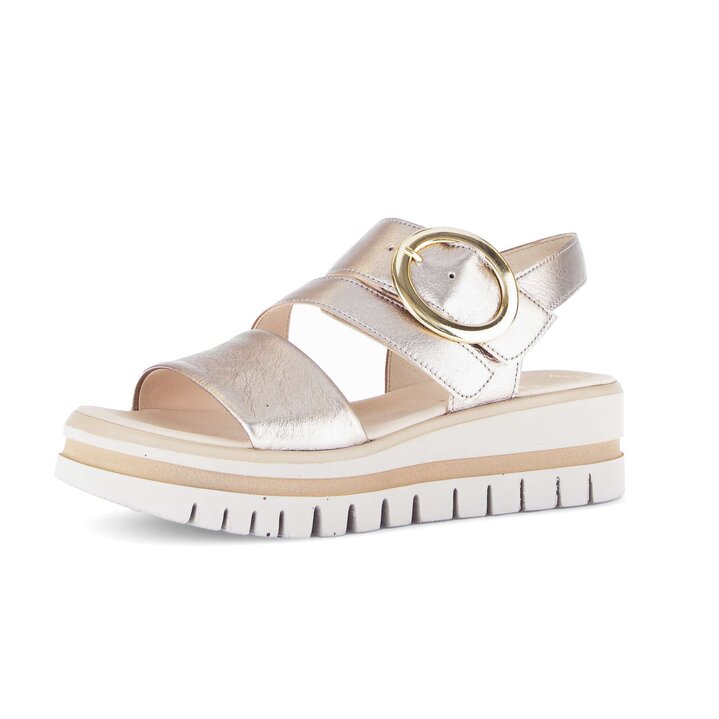 Sandalo con plateau oro #2