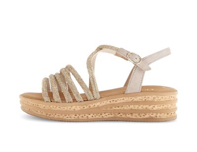 Sandale met plateauzool goud