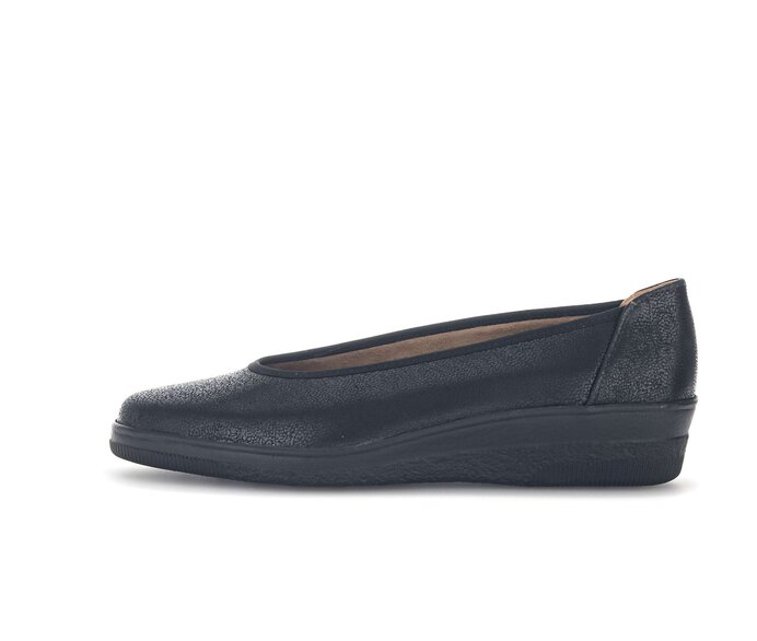 Sportieve ballerina 06.400.87 Leer met effect zwart