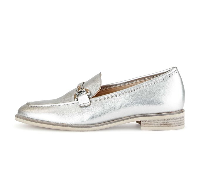 Slip on 45.221.61 Leer met effect zilver Gabor