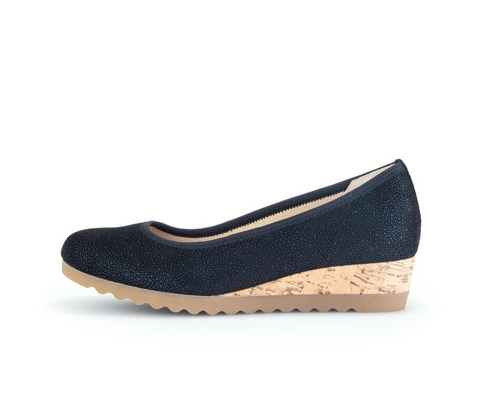 Pump met sleehak 42.641.86 Leer met effect blauw Gabor