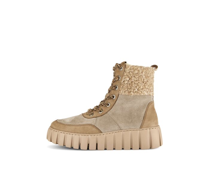Enkellaarsjes op plateau beige #0