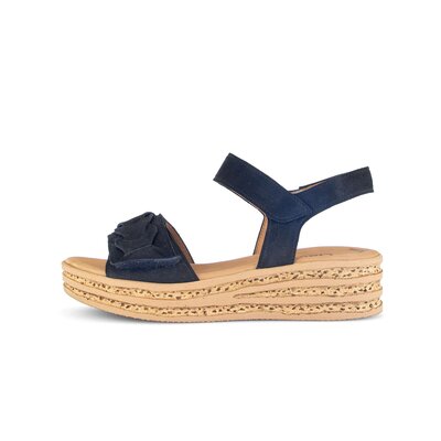 Sandale met plateauzool blauw