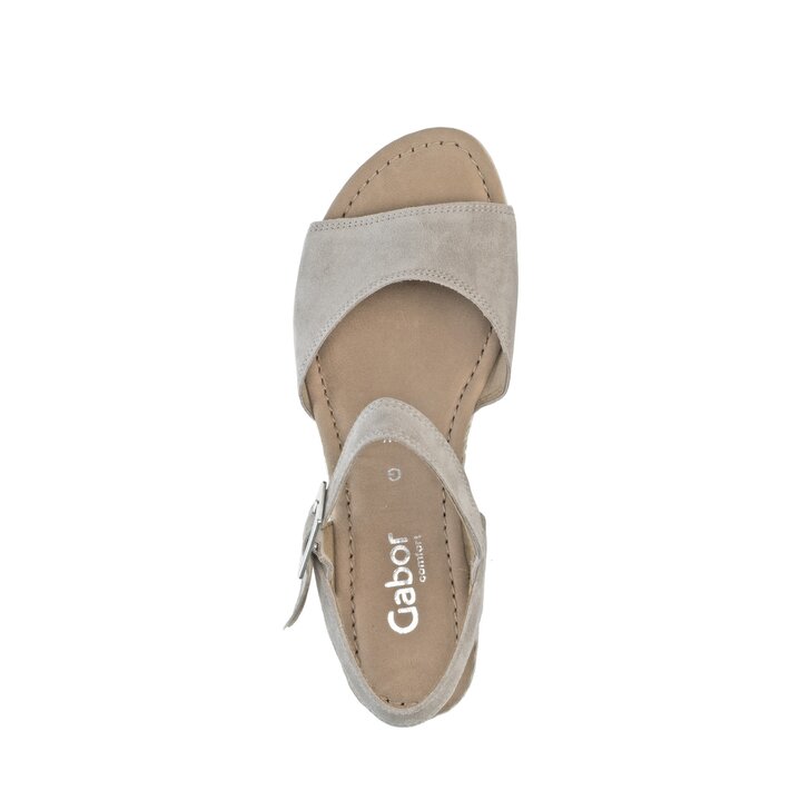 Sandales compensées beige #5