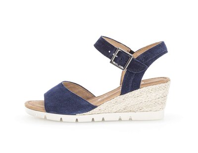 Sandalo con zeppa blu