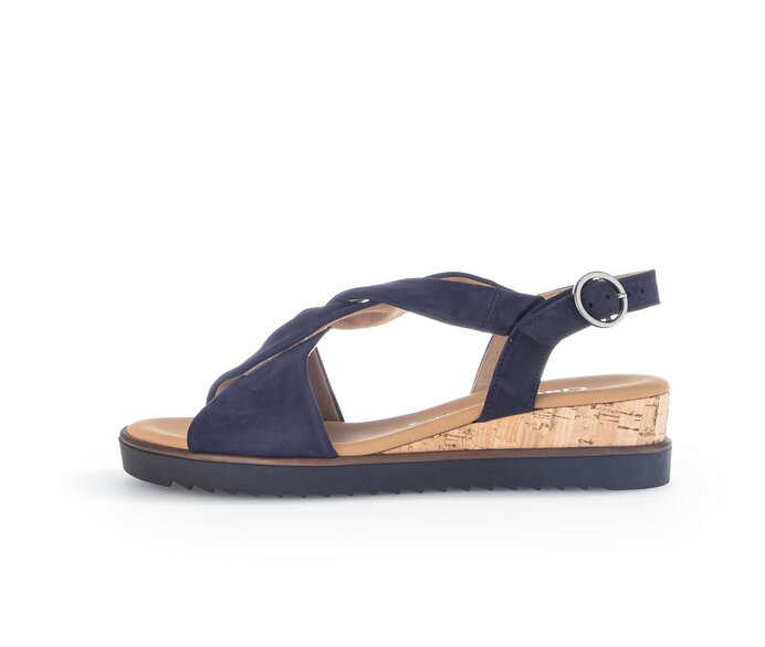 Sandaleno met sleehak blauw #0