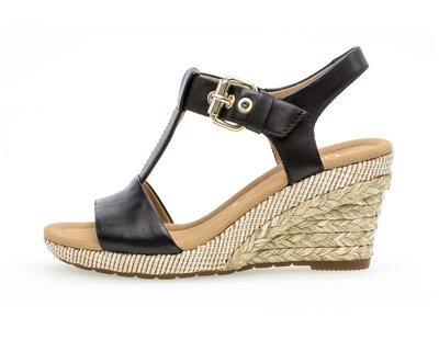 Sandalo con zeppa nero