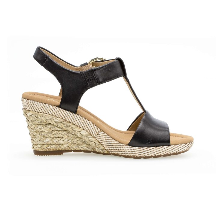 Sandalo con zeppa nero #1