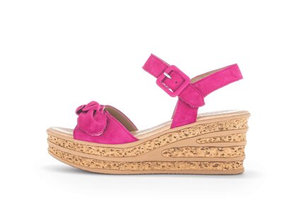 Sandalo con zeppa rosa fucsia