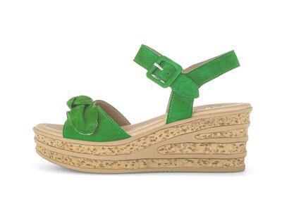 Sandalo con zeppa verde