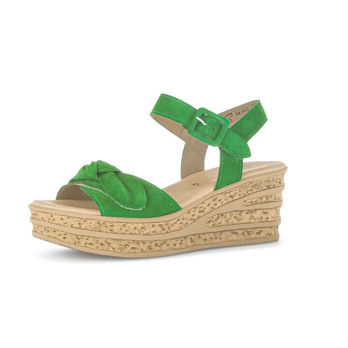 Sandalo con zeppa verde #2