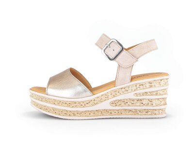 Sandalo con zeppa rosa