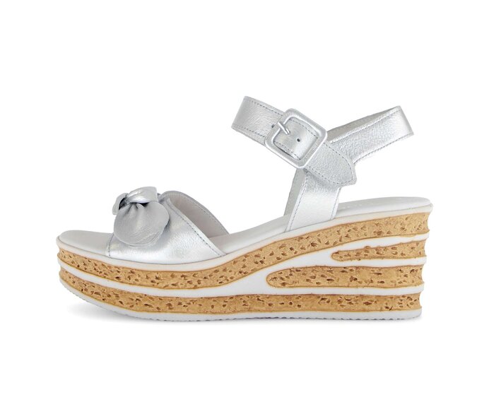 Sandaleno met sleehak zilver #0