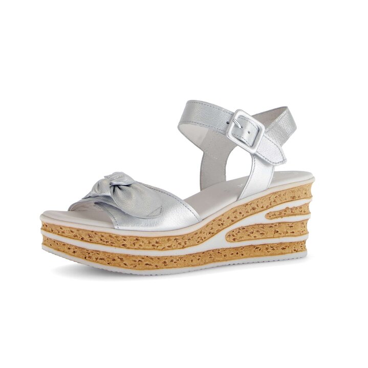 Keilsandalette silber #2