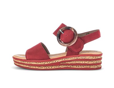 Sandalo con plateau rosso