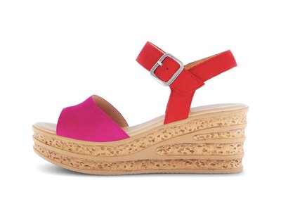 Sandalo con zeppa multicolore