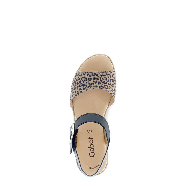 Sandales compensées beige #5