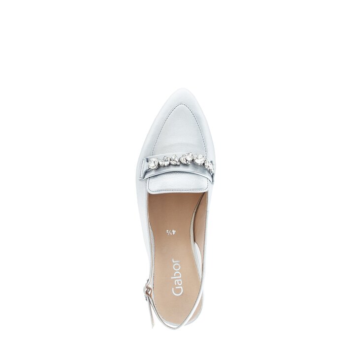 Escarpin à talon ouvert argent #5