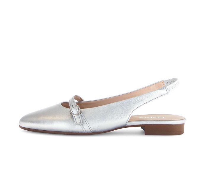 Escarpin a talon ouvert 61.530.61 Cuir effet argent